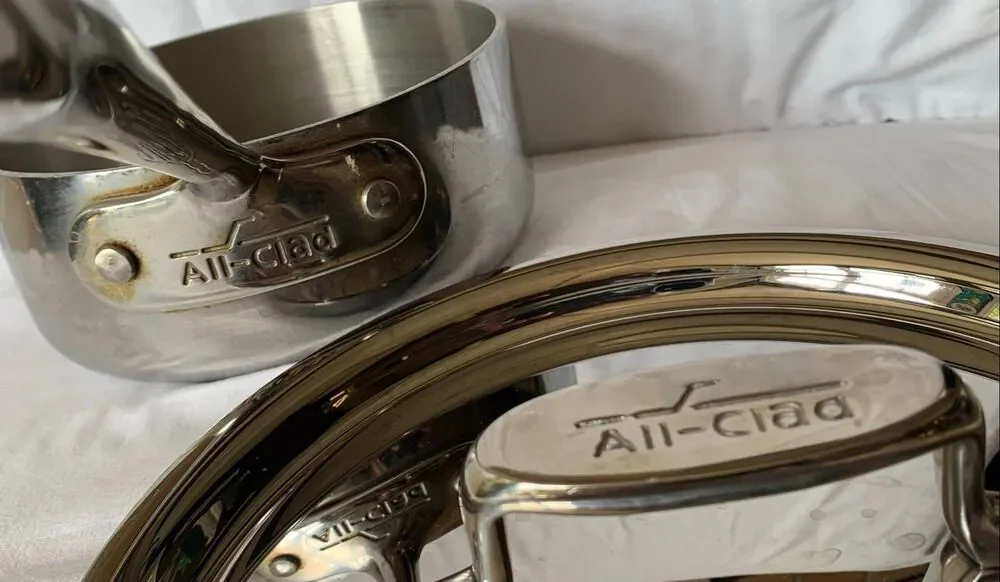 6 piece All-Clad Stainless Steel Pot Pan with Lids SET